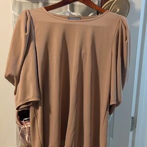 Chic Tan Blouse with Elegant Design
